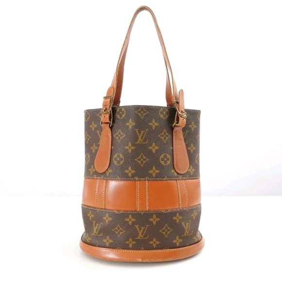 Louis Vuitton Monogram PM Marais Bucket PM‎ Tote Bag Brown USA Vintage - Picture 1 of 12